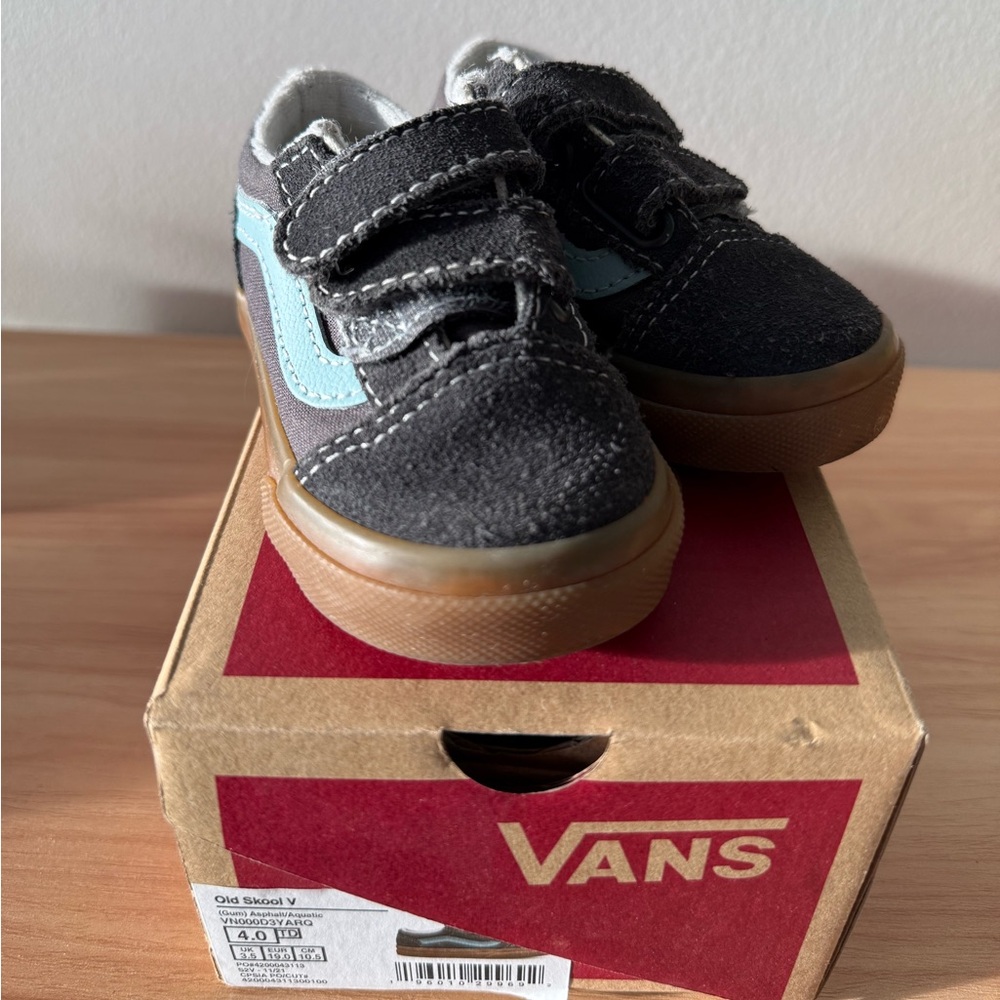 Vans Toddler Old Skool V.  Navy and Light Blue